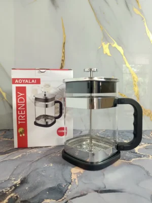 prensa de café en vidrio