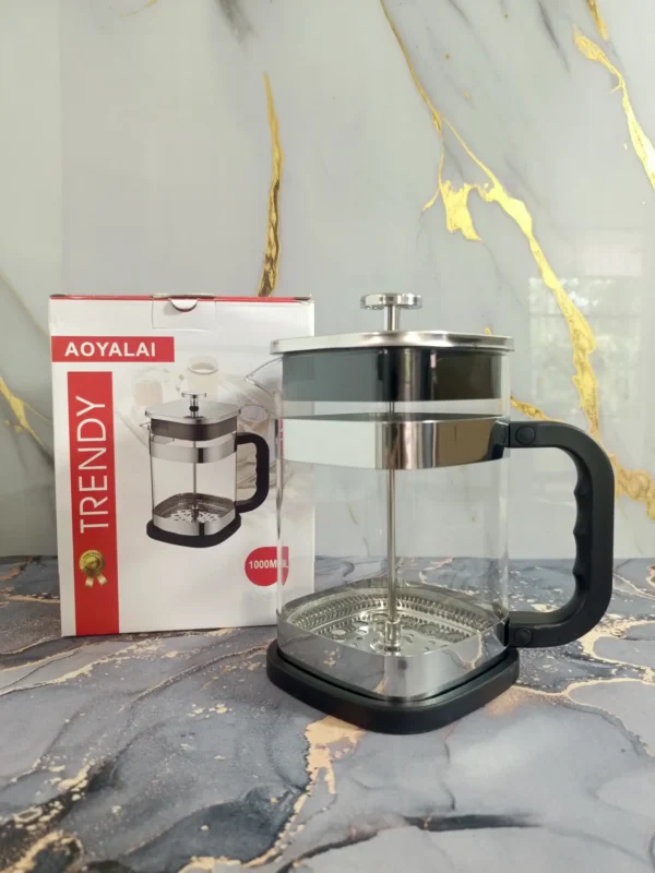 prensa de café en vidrio