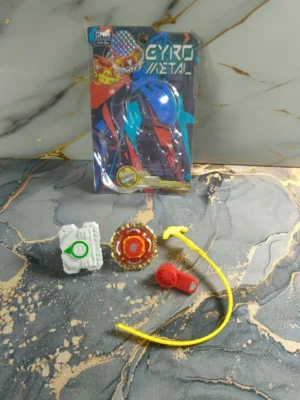 Trompo de Batalla Gyro Metal | Set Competitivo con Lanzador y Colores Vibrantes ¡Duelo de Poder!
