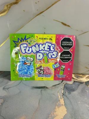 Dulce con polvos ácidos Funkee Dips 3x1: Diversión extrema y 3 sabores intensos